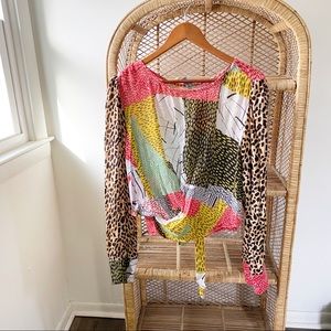 Anthropologie Bl^nk London Patchwork Leopard Top✨